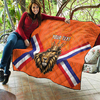 Personalized Netherlands King's Day Quilt Koningsdag Lion King With Crown