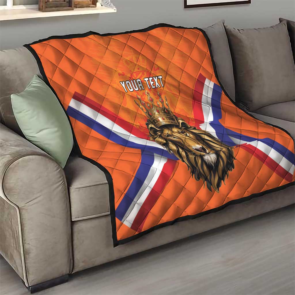 Personalized Netherlands King's Day Quilt Koningsdag Lion King With Crown