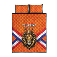 Personalized Netherlands King's Day Quilt Bed Set Koningsdag Lion King With Crown