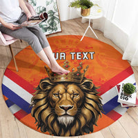 Personalized Netherlands King's Day Round Carpet Koningsdag Lion King With Crown