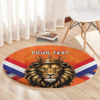 Personalized Netherlands King's Day Round Carpet Koningsdag Lion King With Crown