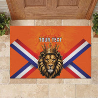 Personalized Netherlands King's Day Rubber Doormat Koningsdag Lion King With Crown
