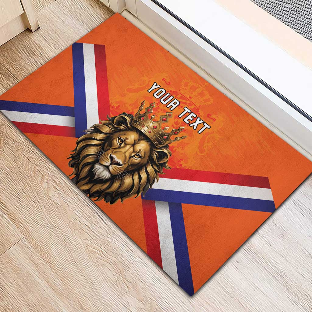Personalized Netherlands King's Day Rubber Doormat Koningsdag Lion King With Crown