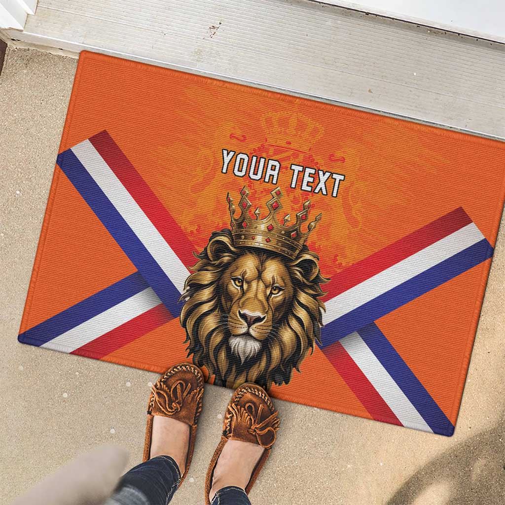 Personalized Netherlands King's Day Rubber Doormat Koningsdag Lion King With Crown