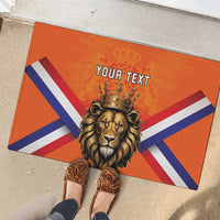 Personalized Netherlands King's Day Rubber Doormat Koningsdag Lion King With Crown