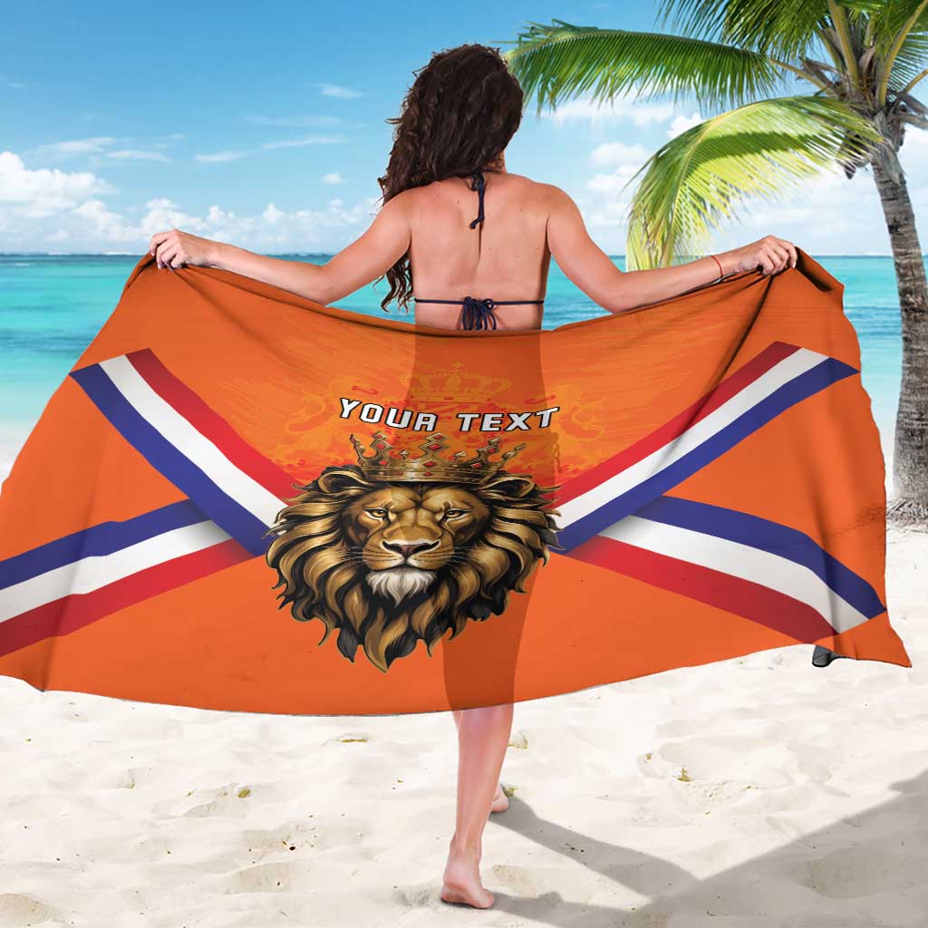 Personalized Netherlands King's Day Sarong Koningsdag Lion King With Crown