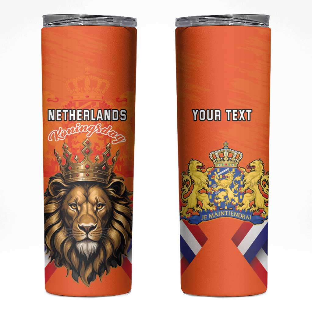 Personalized Netherlands King's Day Skinny Tumbler Koningsdag Lion King With Crown