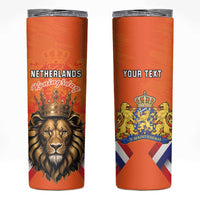 Personalized Netherlands King's Day Skinny Tumbler Koningsdag Lion King With Crown