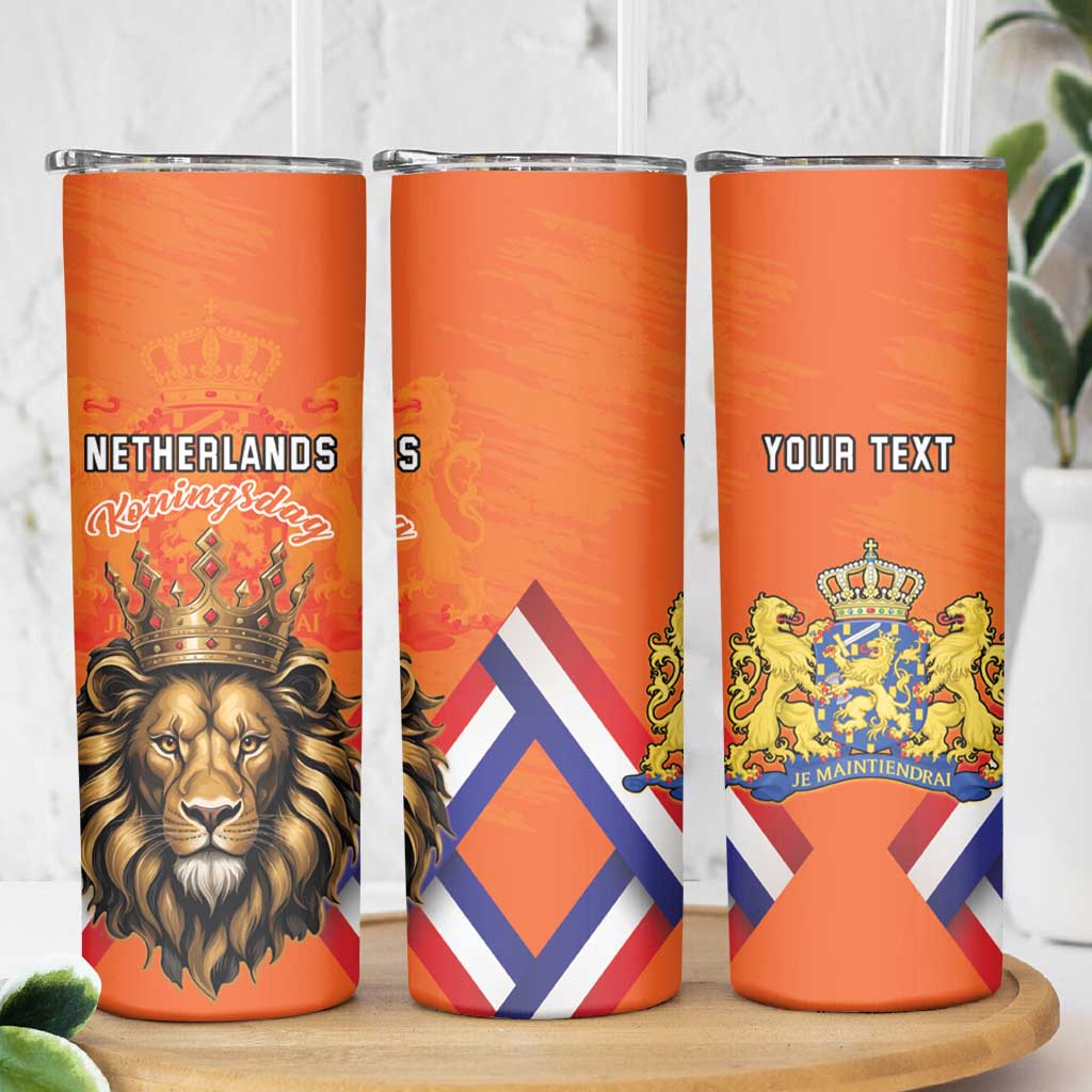 Personalized Netherlands King's Day Skinny Tumbler Koningsdag Lion King With Crown