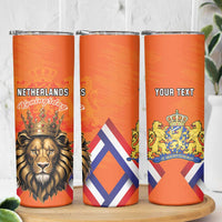 Personalized Netherlands King's Day Skinny Tumbler Koningsdag Lion King With Crown