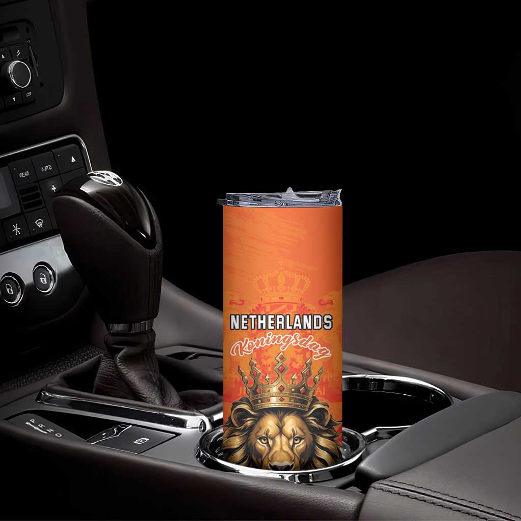 Personalized Netherlands King's Day Skinny Tumbler Koningsdag Lion King With Crown