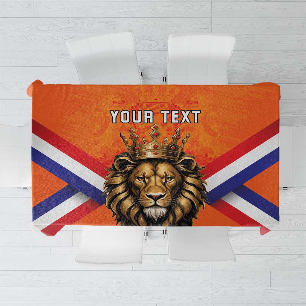 Personalized Netherlands King's Day Tablecloth Koningsdag Lion King With Crown