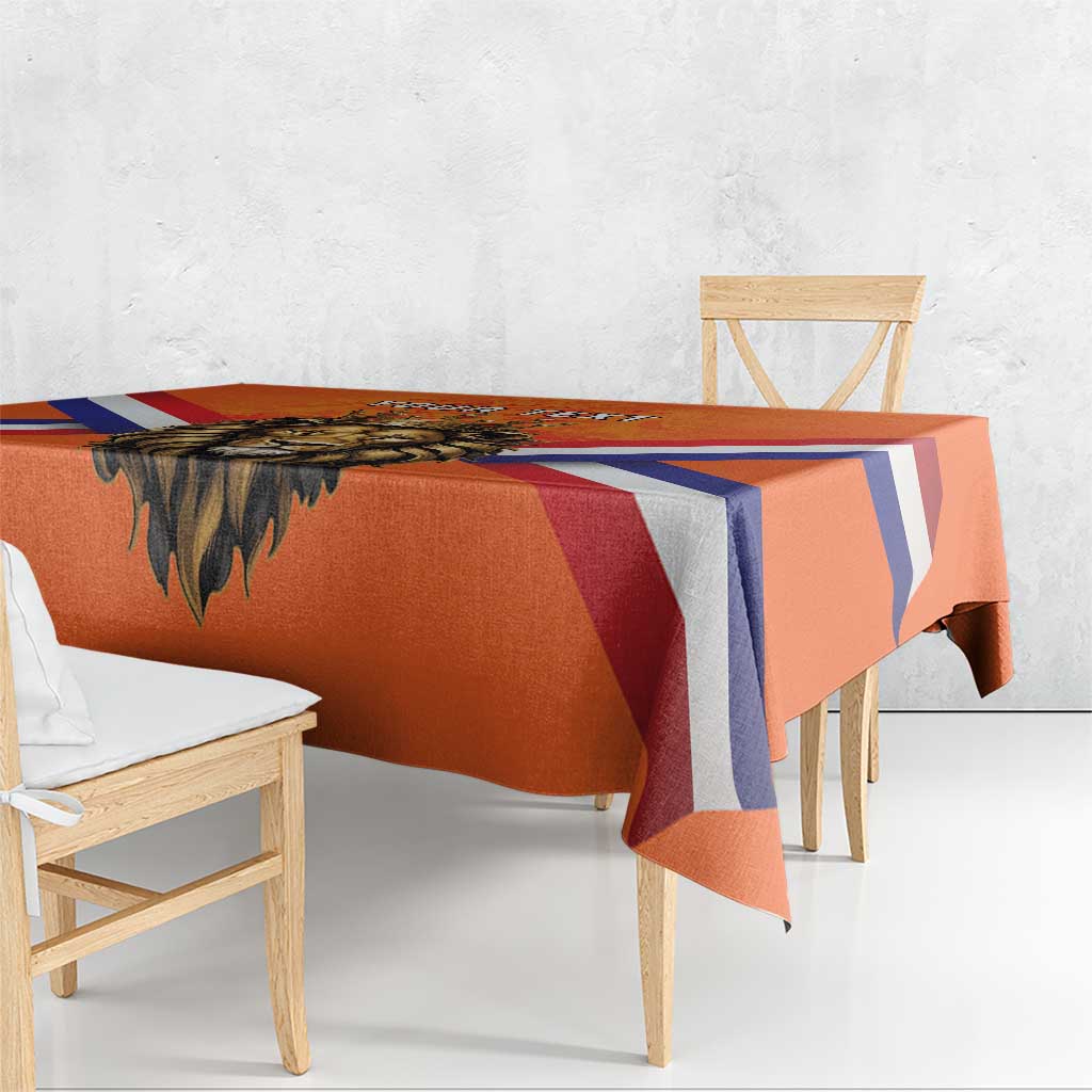Personalized Netherlands King's Day Tablecloth Koningsdag Lion King With Crown