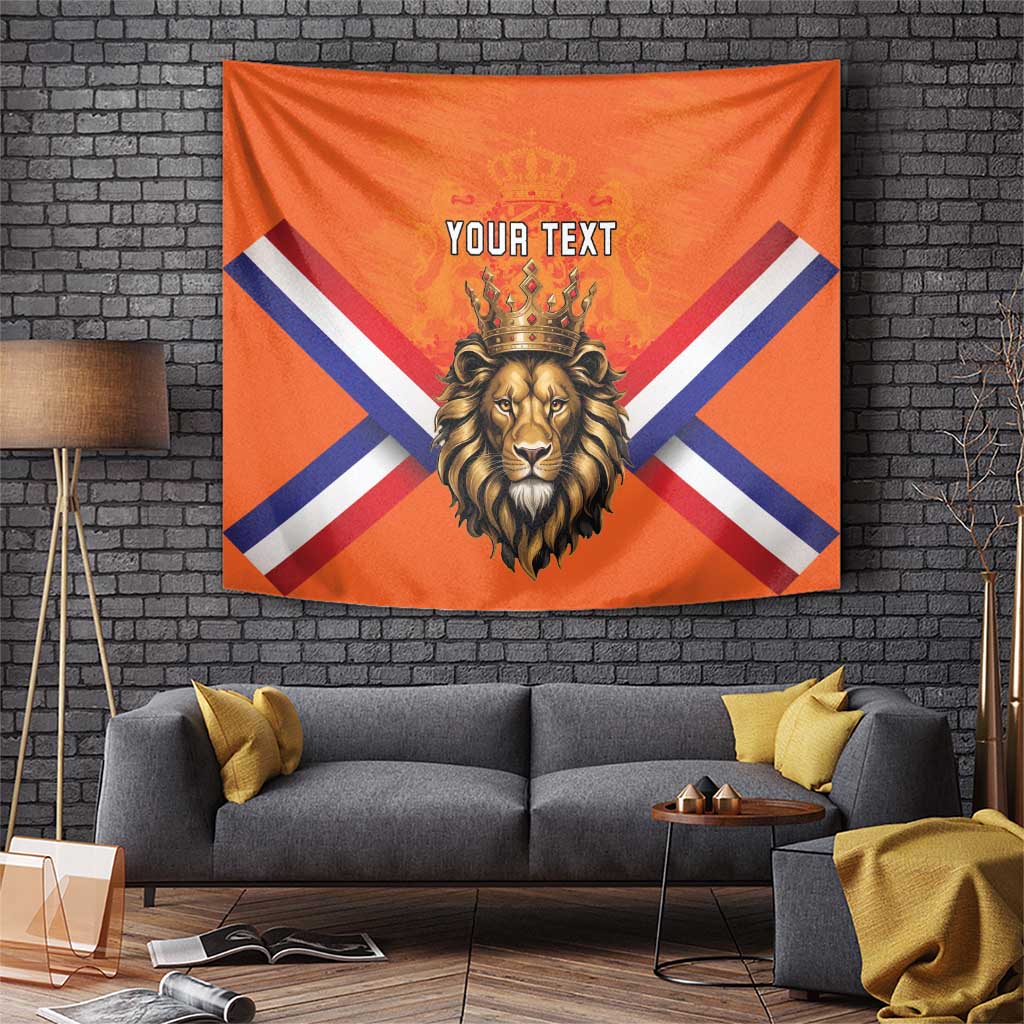 Personalized Netherlands King's Day Tapestry Koningsdag Lion King With Crown