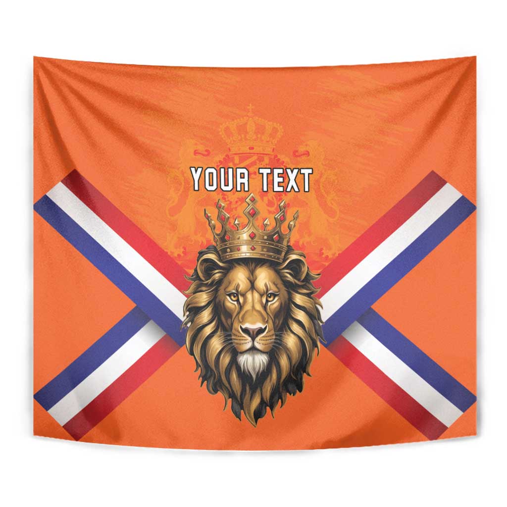 Personalized Netherlands King's Day Tapestry Koningsdag Lion King With Crown