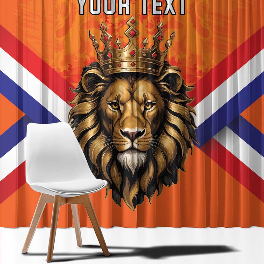 Personalized Netherlands King's Day Window Curtain Koningsdag Lion King With Crown