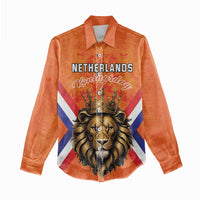 Personalized Netherlands King's Day Women Casual Shirt Koningsdag Lion King With Crown
