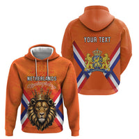 Personalized Netherlands King's Day Zip Hoodie Koningsdag Lion King With Crown