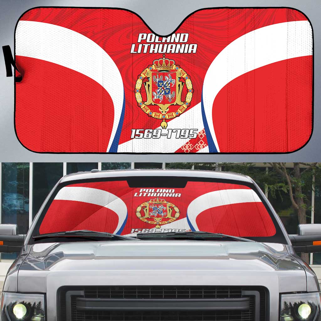Poland-Lithuania Auto Sun Shade Heraldic Eagle and Vytis Historical