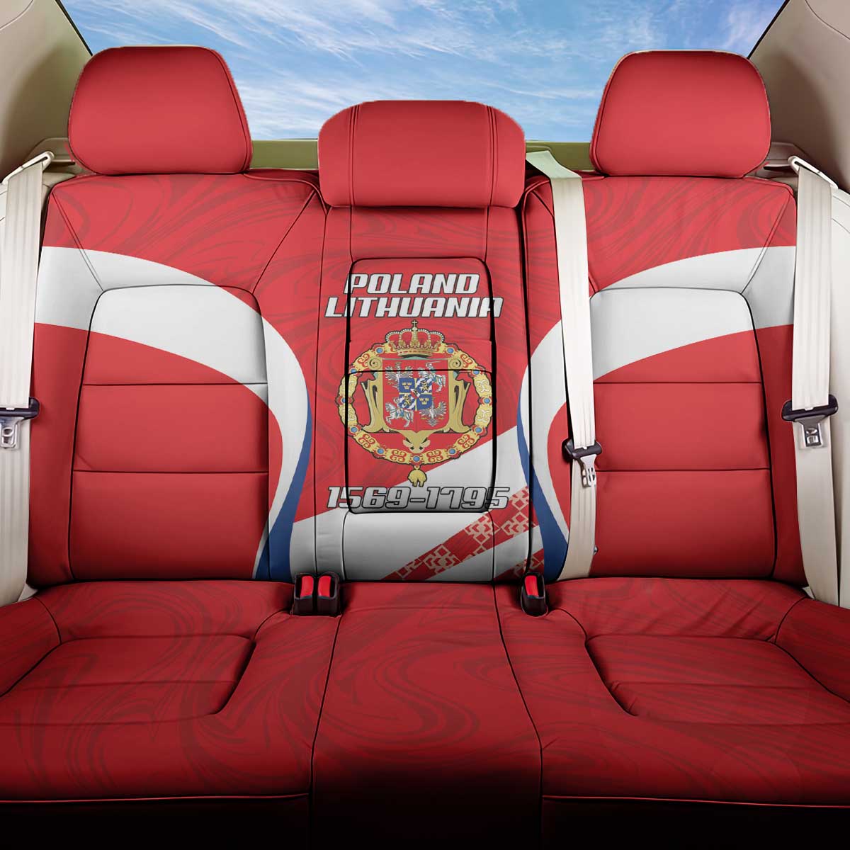 Poland-Lithuania Back Car Seat Cover Heraldic Eagle and Vytis Historical