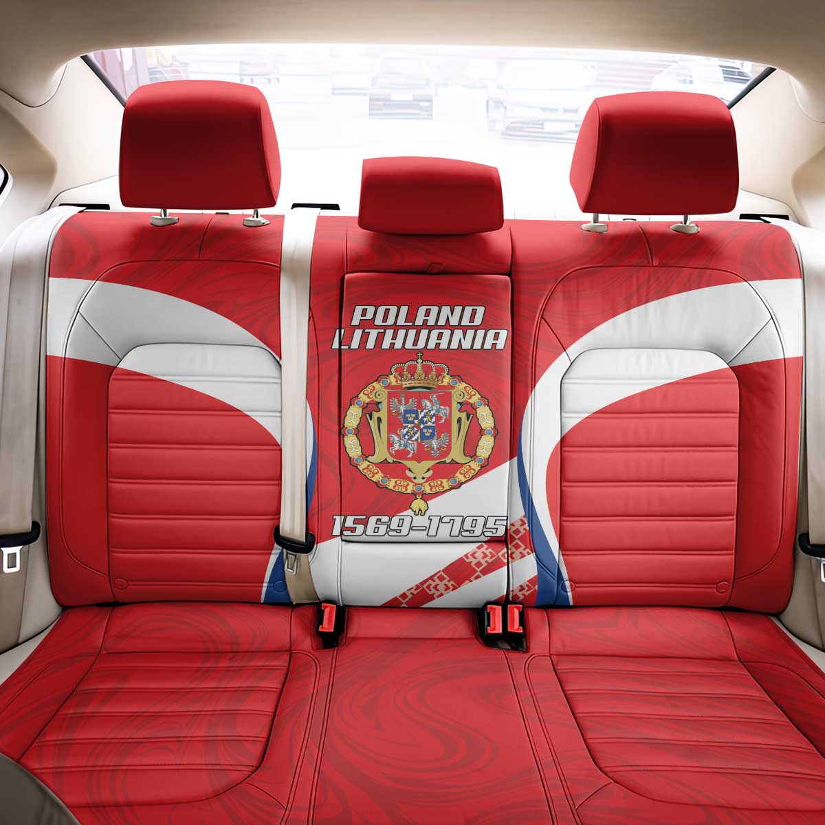Poland-Lithuania Back Car Seat Cover Heraldic Eagle and Vytis Historical