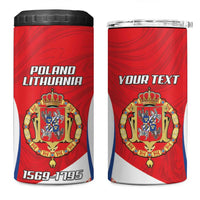 Poland-Lithuania Personalized 4 in 1 Can Cooler Tumbler Heraldic Eagle and Vytis Historical