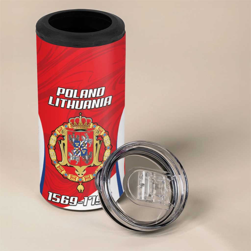 Poland-Lithuania Personalized 4 in 1 Can Cooler Tumbler Heraldic Eagle and Vytis Historical