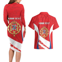 Poland-Lithuania Personalized Couples Matching Long Sleeve Bodycon Dress and Hawaiian Shirt Heraldic Eagle and Vytis Historical