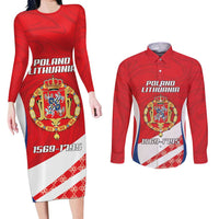 Poland-Lithuania Personalized Couples Matching Long Sleeve Bodycon Dress and Long Sleeve Button Shirt Heraldic Eagle and Vytis Historical
