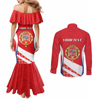 Poland-Lithuania Personalized Couples Matching Mermaid Dress and Long Sleeve Button Shirt Heraldic Eagle and Vytis Historical