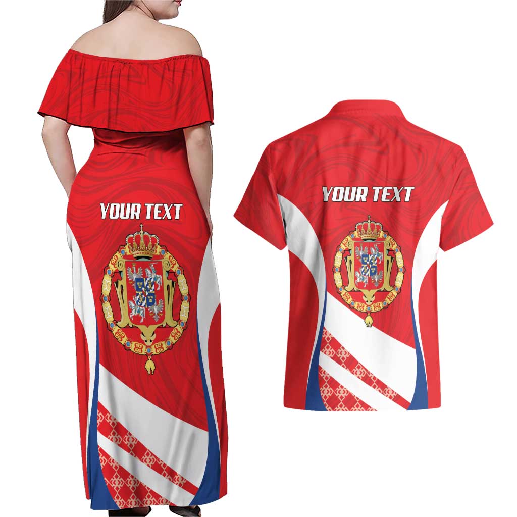 Poland-Lithuania Personalized Couples Matching Off Shoulder Maxi Dress and Hawaiian Shirt Heraldic Eagle and Vytis Historical
