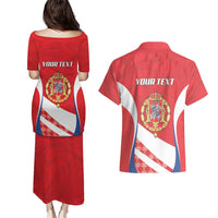 Poland-Lithuania Personalized Couples Matching Puletasi and Hawaiian Shirt Heraldic Eagle and Vytis Historical