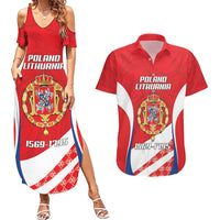 Poland-Lithuania Personalized Couples Matching Summer Maxi Dress and Hawaiian Shirt Heraldic Eagle and Vytis Historical