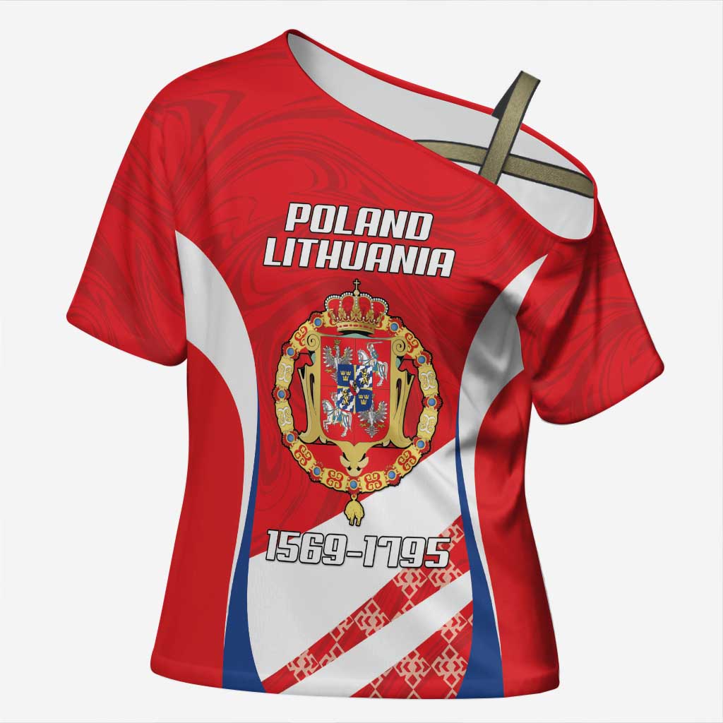 Poland-Lithuania Personalized Cross Shoulder Shirt Heraldic Eagle and Vytis Historical