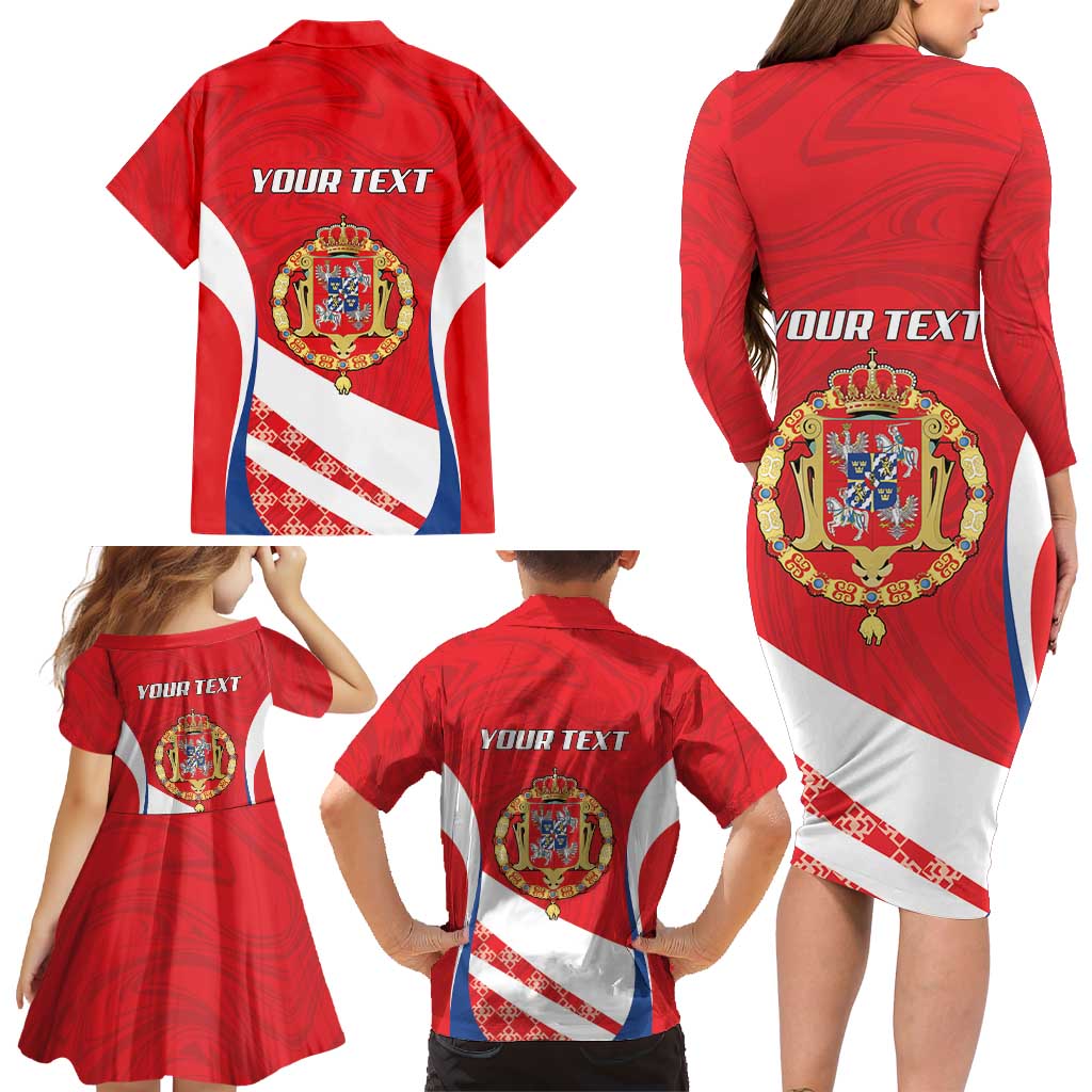 Poland-Lithuania Personalized Family Matching Long Sleeve Bodycon Dress and Hawaiian Shirt Heraldic Eagle and Vytis Historical