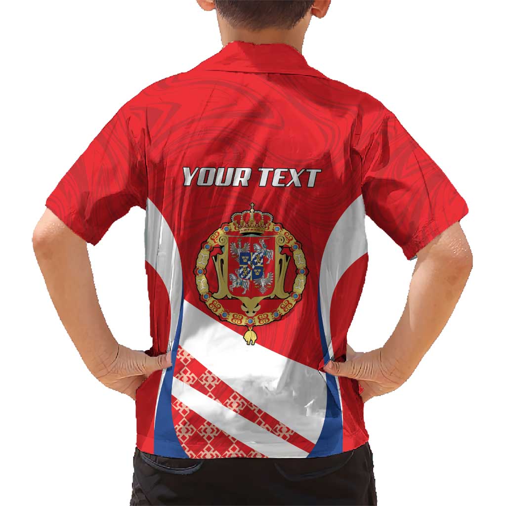Poland-Lithuania Personalized Family Matching Off The Shoulder Long Sleeve Dress and Hawaiian Shirt Heraldic Eagle and Vytis Historical