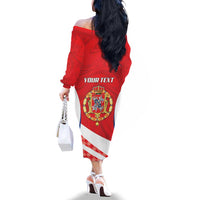Poland-Lithuania Personalized Family Matching Off The Shoulder Long Sleeve Dress and Hawaiian Shirt Heraldic Eagle and Vytis Historical