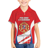 Poland-Lithuania Personalized Family Matching Off The Shoulder Long Sleeve Dress and Hawaiian Shirt Heraldic Eagle and Vytis Historical