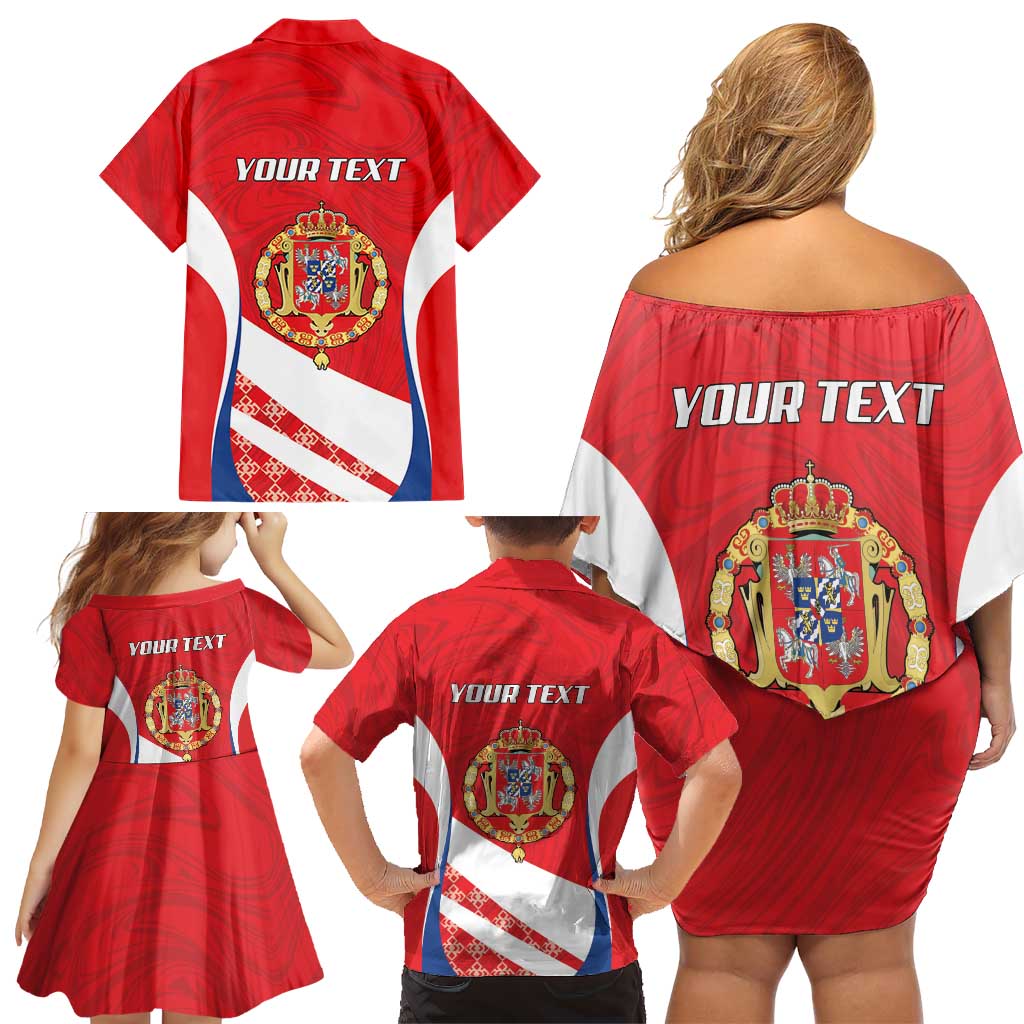 Poland-Lithuania Personalized Family Matching Off Shoulder Short Dress and Hawaiian Shirt Heraldic Eagle and Vytis Historical