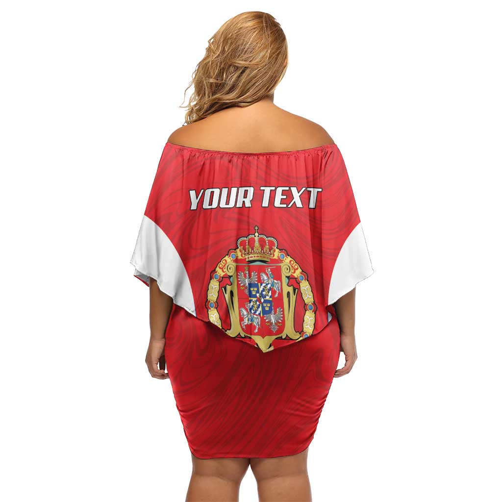 Poland-Lithuania Personalized Family Matching Off Shoulder Short Dress and Hawaiian Shirt Heraldic Eagle and Vytis Historical