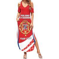 Poland-Lithuania Personalized Family Matching Summer Maxi Dress and Hawaiian Shirt Heraldic Eagle and Vytis Historical