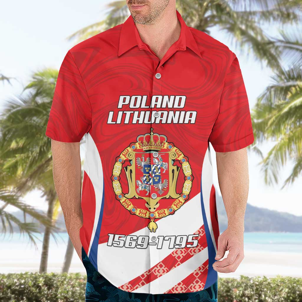 Poland-Lithuania Personalized Hawaiian Shirt Heraldic Eagle and Vytis Historical