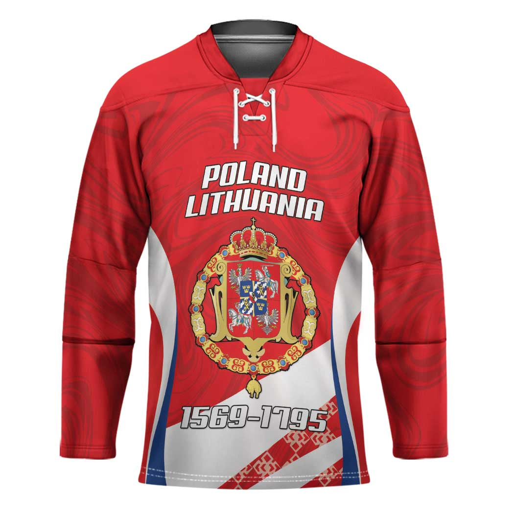 Poland-Lithuania Personalized Hockey Jersey Heraldic Eagle and Vytis Historical