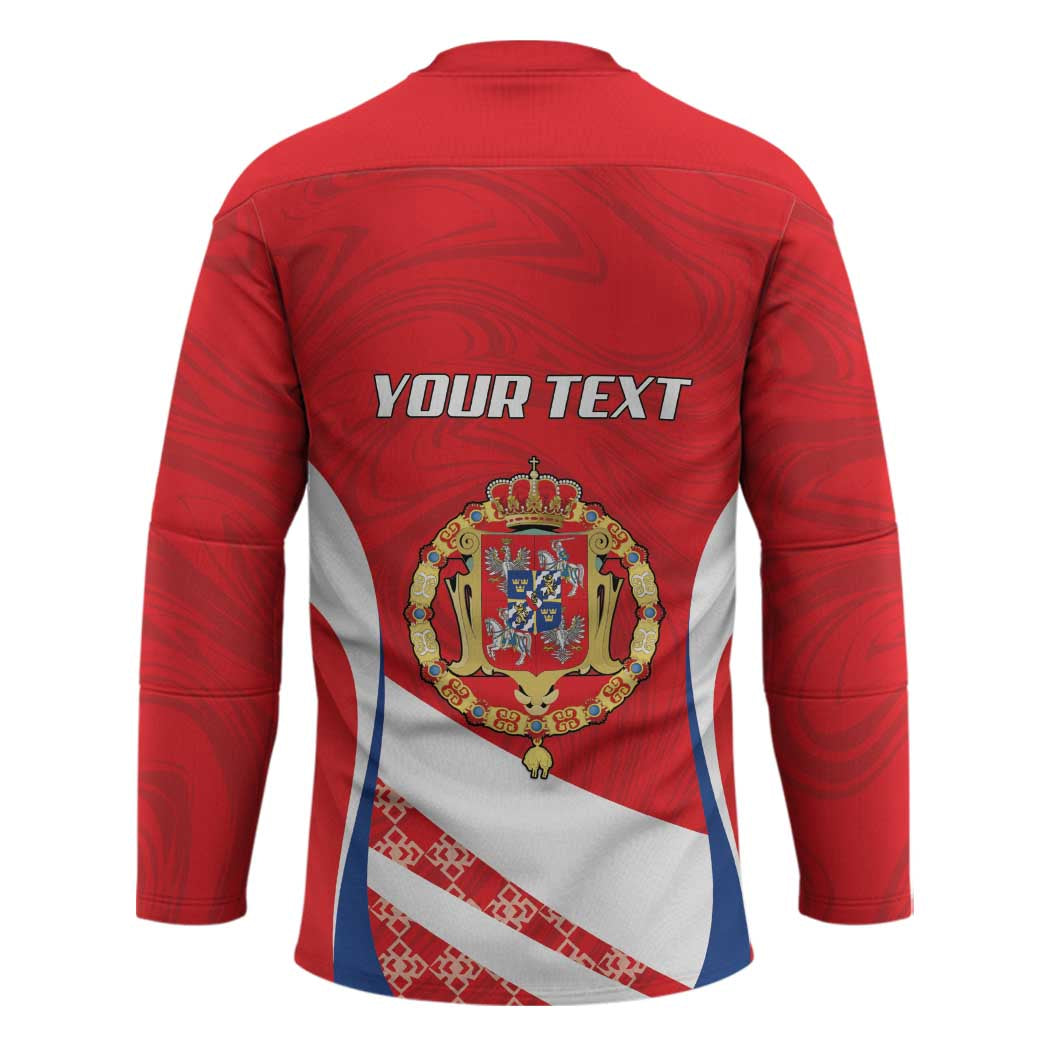 Poland-Lithuania Personalized Hockey Jersey Heraldic Eagle and Vytis Historical