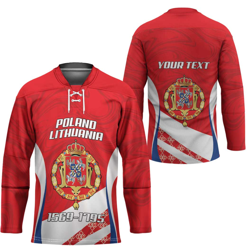 Poland-Lithuania Personalized Hockey Jersey Heraldic Eagle and Vytis Historical