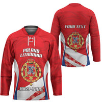 Poland-Lithuania Personalized Hockey Jersey Heraldic Eagle and Vytis Historical