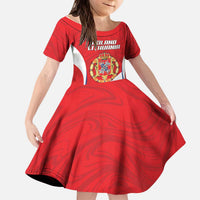 Poland-Lithuania Personalized Kid Short Sleeve Dress Heraldic Eagle and Vytis Historical