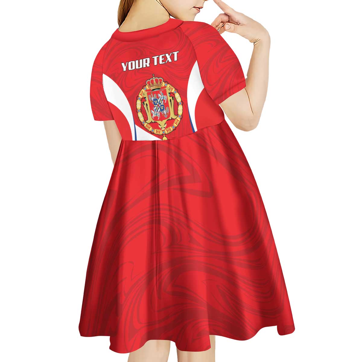 Poland-Lithuania Personalized Kid Short Sleeve Dress Heraldic Eagle and Vytis Historical