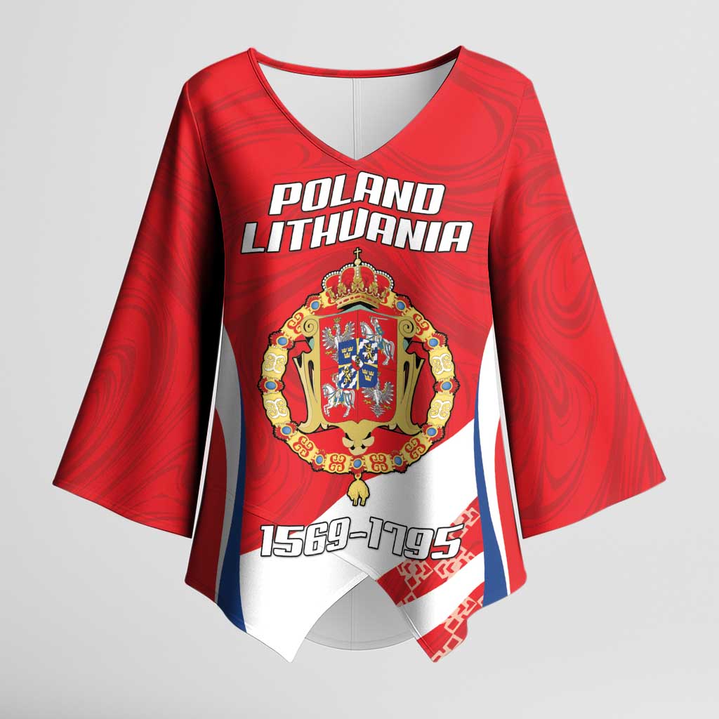 Poland-Lithuania Personalized Kimono Sleeve Blouse Heraldic Eagle and Vytis Historical