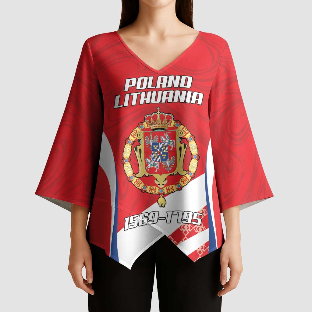 Poland-Lithuania Personalized Kimono Sleeve Blouse Heraldic Eagle and Vytis Historical